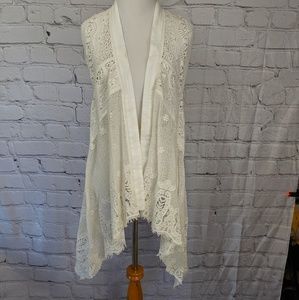 Crocheted cardigan from Anthropologie Hi-Lo style